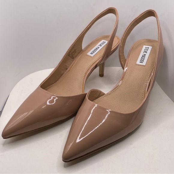 Steve Madden Cinderella Nude Slingback Kitten Heels - Picture 1 of 9